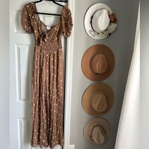 Polka Dot Brown Jumpsuit